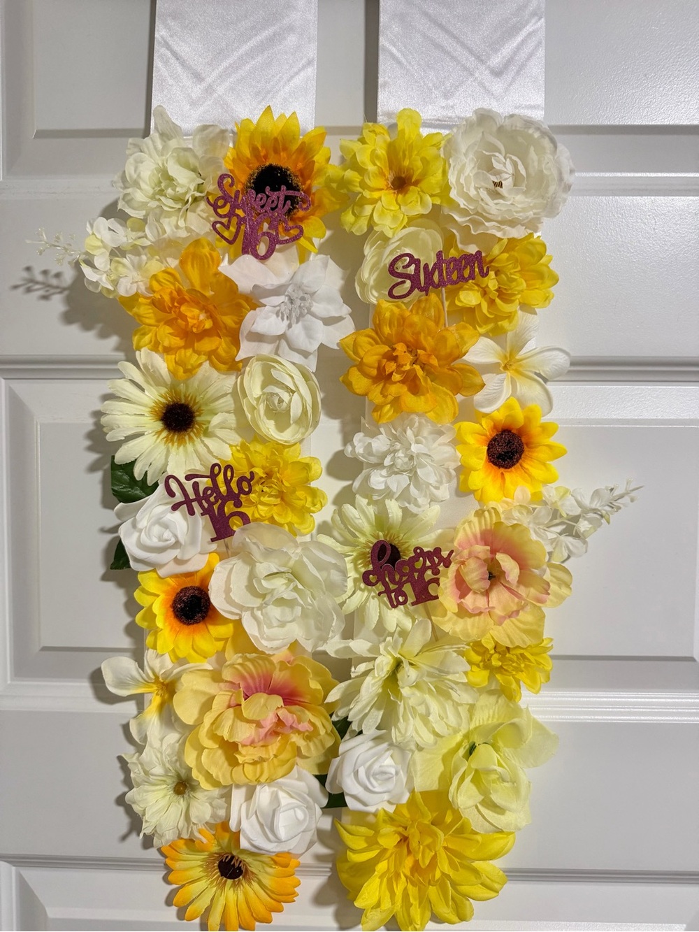 Sweet 16 floral sash/ Sunflower floral sash/lei